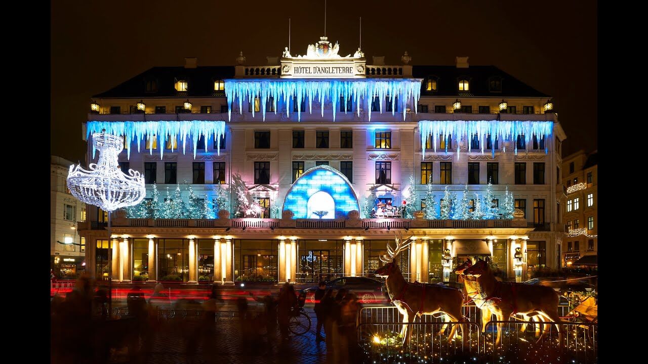 Tænding af julelys på Hotel D'Angleterre i 2019