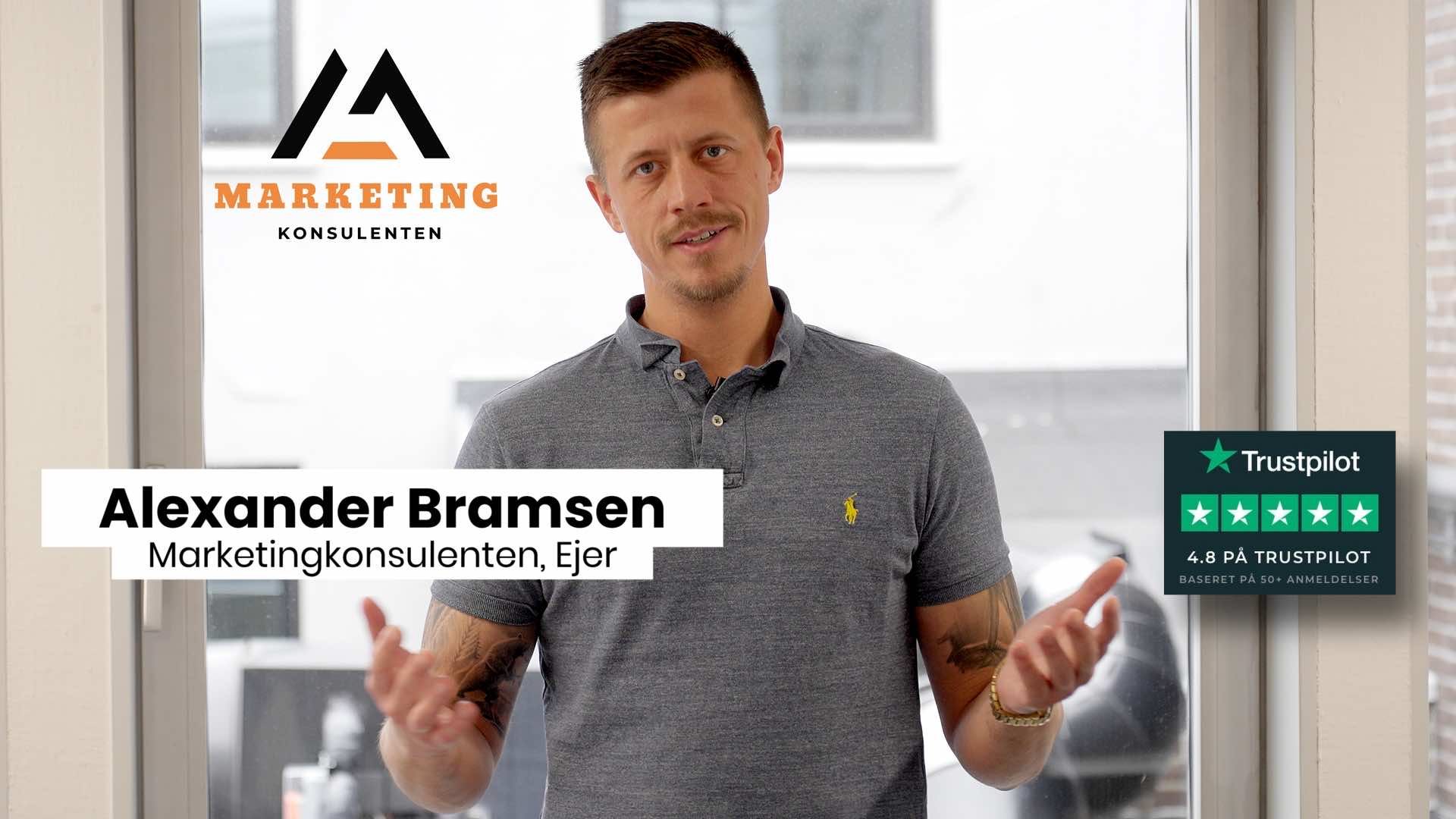 Screenshot fra video med Marketingkonsulenten og Alexander Bramsen